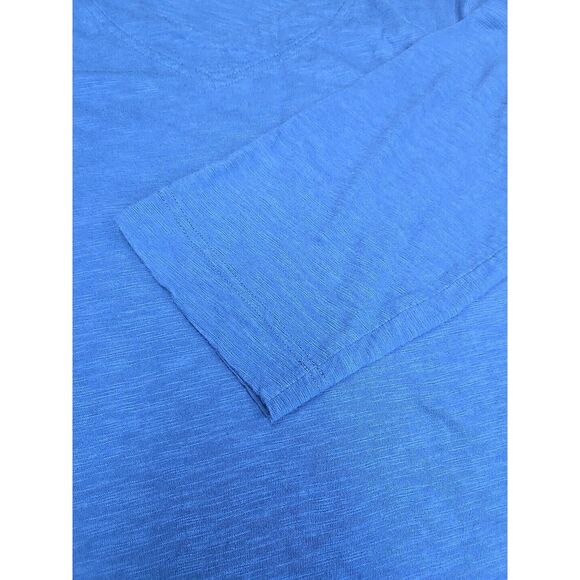 CHICO'S SHIRT Size 3 Women's XL/16 Solid Blue V-Neck Cotton Modal 3/4 Sleeve - Picture 7 of 8